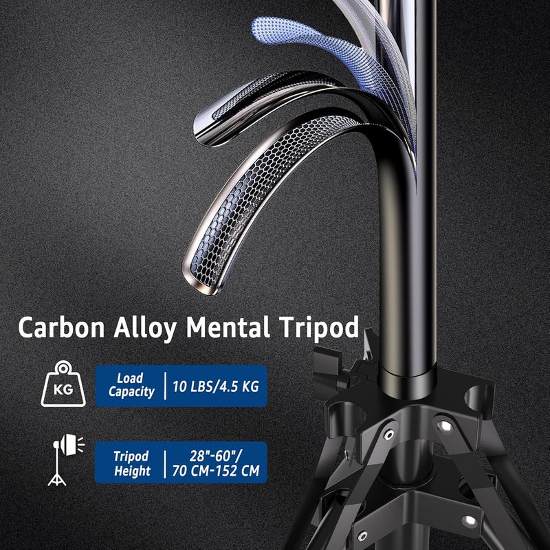 NiceVeedi Softbox Lighting Kit, 16'' x 16'' Softbox Photography Lighting Kit with 63” Tripod Stand & 5400K 450W Equivalent LED Bulb, Continuous Lighting for Photography/Video Record/Live Streaming - Image 5